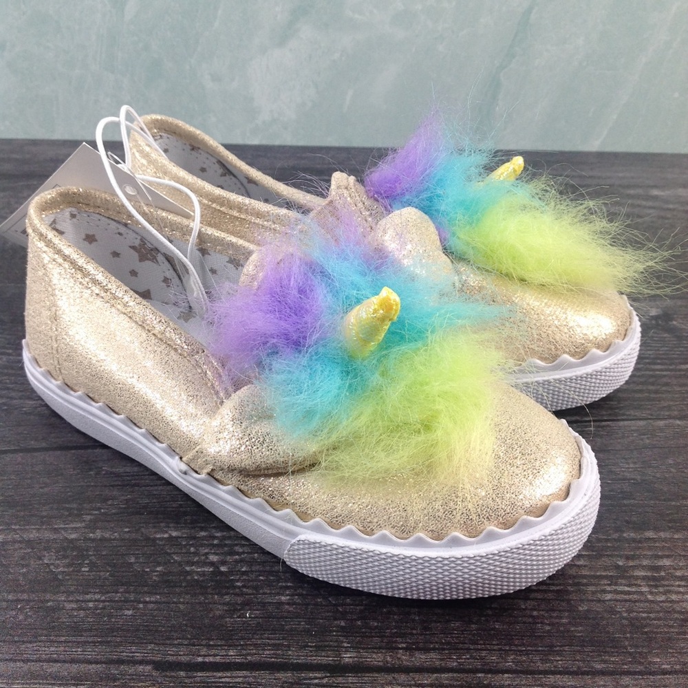 Cat & Jack Slip On Rainbow Unicorn Sneakers